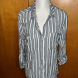 Sanctuary Black & White Button Down Top